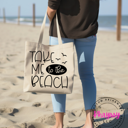 Take Me To The Beach Canvas Tote Bag