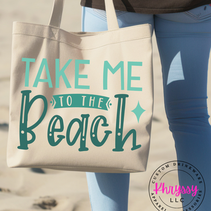 Tropical Paradise Take Me To The Beach Canvas Tote Bag