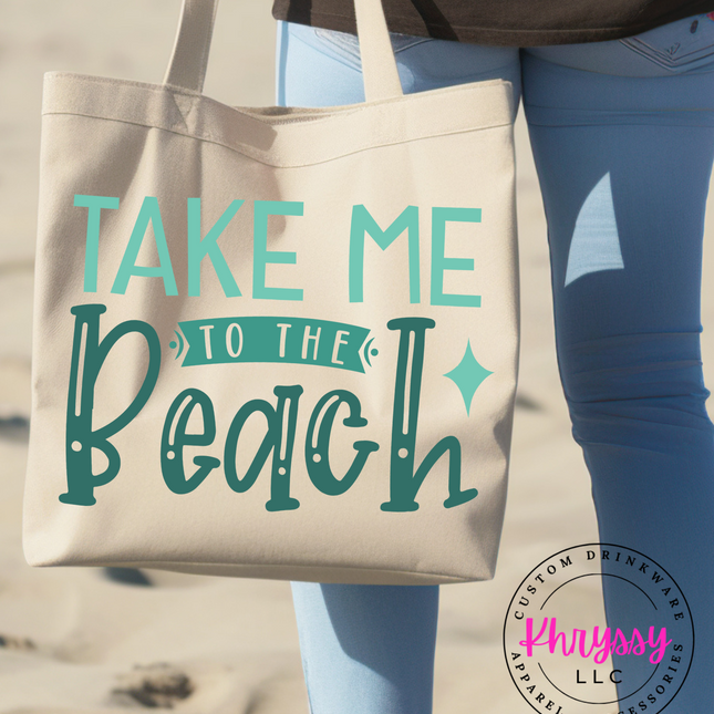 Tropical Paradise Take Me To The Beach Canvas Tote Bag