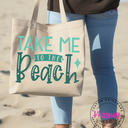 Tropical Paradise Take Me To The Beach Canvas Tote Bag