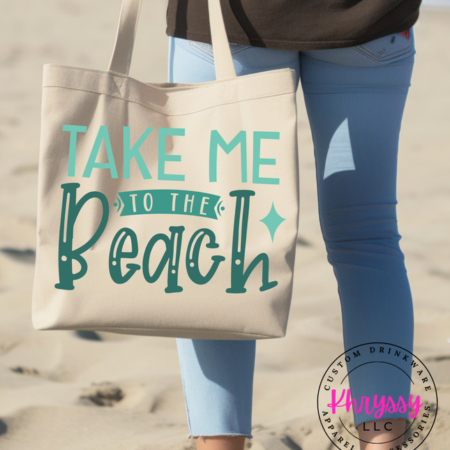 Tropical Paradise Take Me To The Beach Canvas Tote Bag