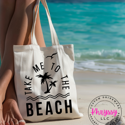 Seaside Serenity Take Me To The Beach Canvas Tote Bag