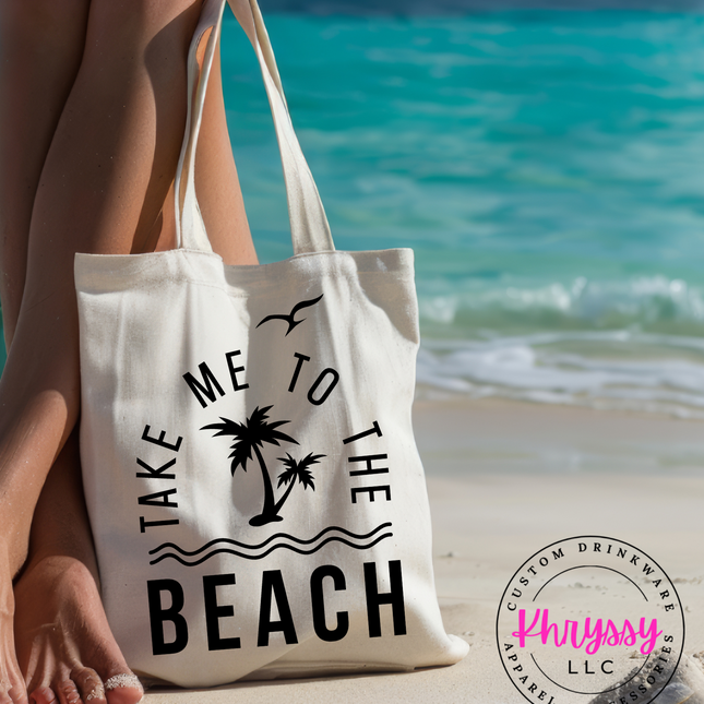 Seaside Serenity Take Me To The Beach Canvas Tote Bag