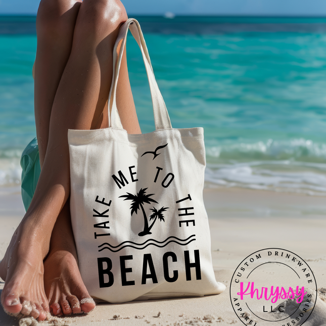 Seaside Serenity Take Me To The Beach Canvas Tote Bag
