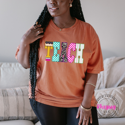 Teach Colorful Graphic Tee for Teachers Who Love What They Do