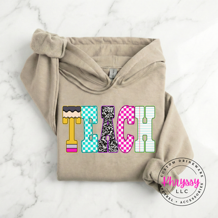 Teach Graphic Hoodie Warm Gift for Teachers and Educators