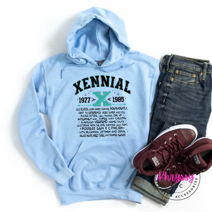 Xennial 1977 to 1985 Generational Hoodie | Funny Birthday Gift