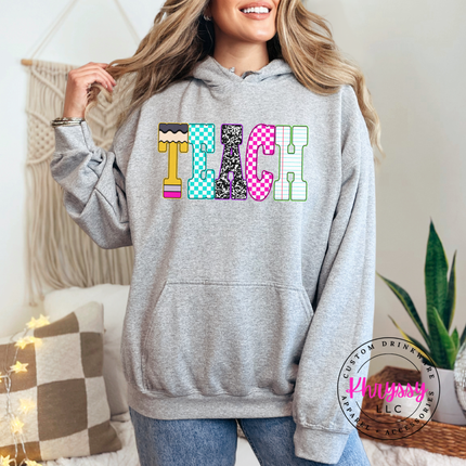 Teach Graphic Hoodie Warm Gift for Teachers and Educators