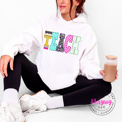 Teach Graphic Hoodie Warm Gift for Teachers and Educators