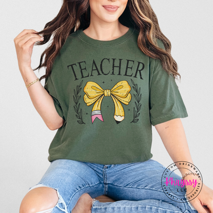 Elegant teacher graphic tee in Hemp, soft and comfortable.