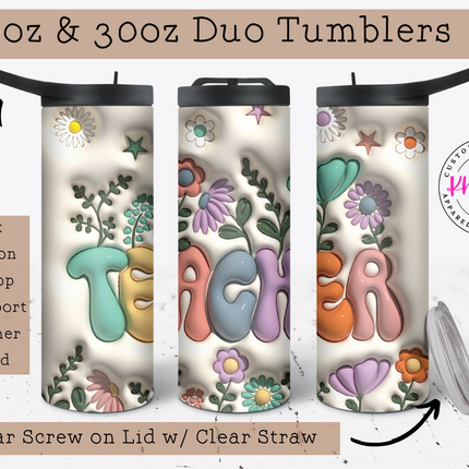 Teacher Bubble 20oz Tumbler with Straw