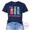Navy blue t-shirt with colorful gas pump graphic and text 'That's My Husband's Problem' on a white background.