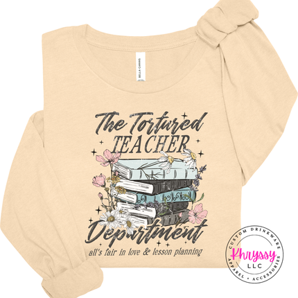 Soft cream tee showing all's fair in love and lesson planning.