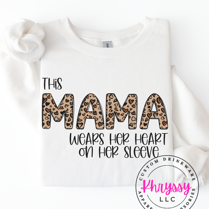 This Mama Wears Her Heart On Her Sleeve Unisex Shirt