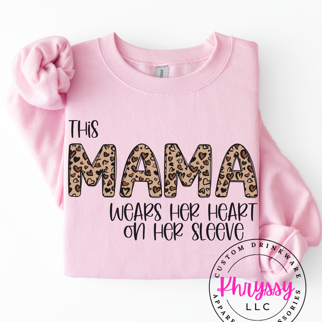 This Mama Wears Her Heart On Her Sleeve Unisex Shirt