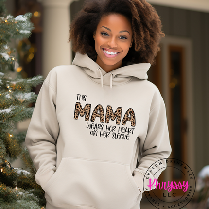 This Mama Wears Her Heart On Her Sleeve Unisex Shirt