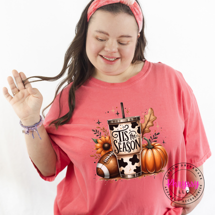 Tis The Season Cow Print Tumbler Graphic Tee
