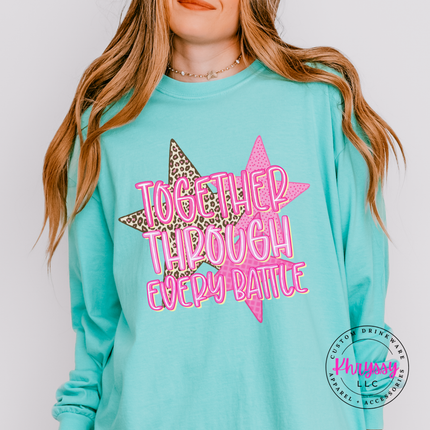Together Through Every Battle Long Sleeve Shirt, Leopard Star Support Top