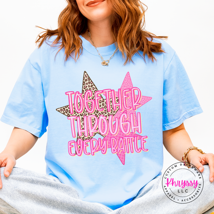 Together Through Every Battle Long Sleeve Shirt, Leopard Star Support Top