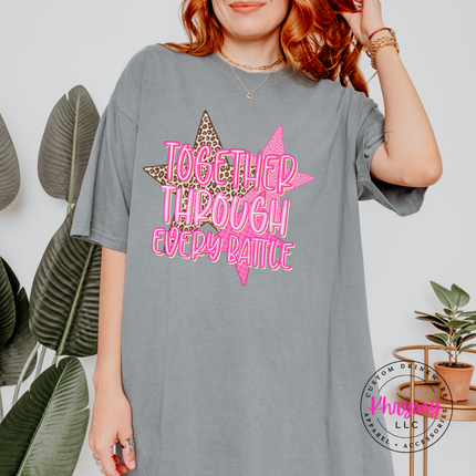 Together Through Every Battle Long Sleeve Shirt, Leopard Star Support Top
