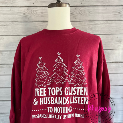 READY TO SHIP: Tree tops Glisten Christmas Unisex Sweatshirt