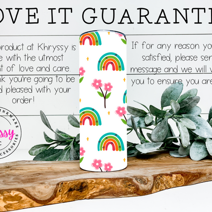 Pastel Dreams Personalized Rainbow 20oz Tumbler with Straw