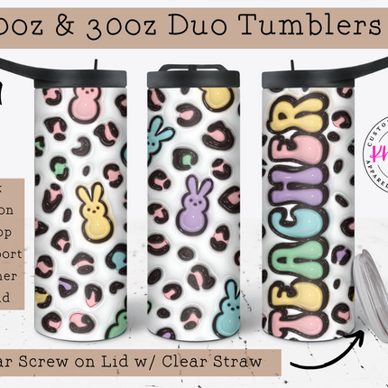 Pastel Peeps Teacher Tribute 20oz Tumbler with Straw