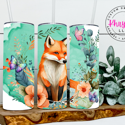 Whimsical Fox 20oz Tumbler with Straw