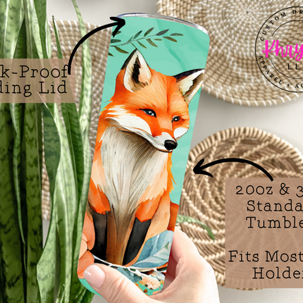 Whimsical Fox 20oz Tumbler with Straw
