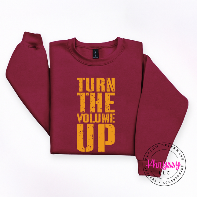 Turn the Volume Up Bold Music Crewneck Sweatshirt | Statement Gift