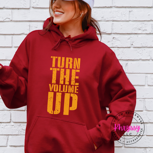 Turn the Volume Up Bold Music Hoodie | Statement Gift for Her