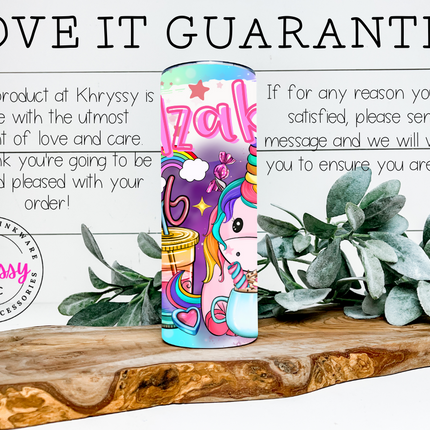 Enchanted Unicorn Dreams Personalized 20oz Tumbler with Straw