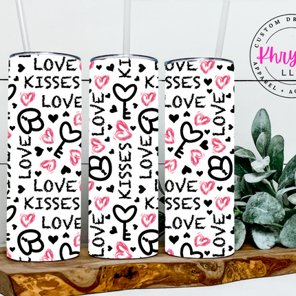 Unlock Love Valentine's Day 20oz Tumbler with Straw