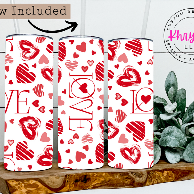 Valentine's Day Love's Artistry 20oz/30oz Tumbler with Straw