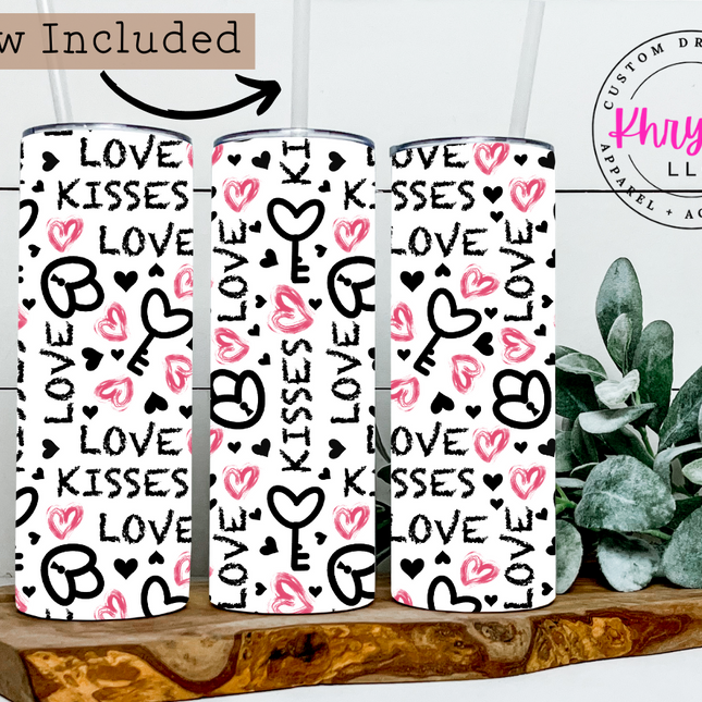 Unlock Love Valentine's Day 20oz Tumbler with Straw