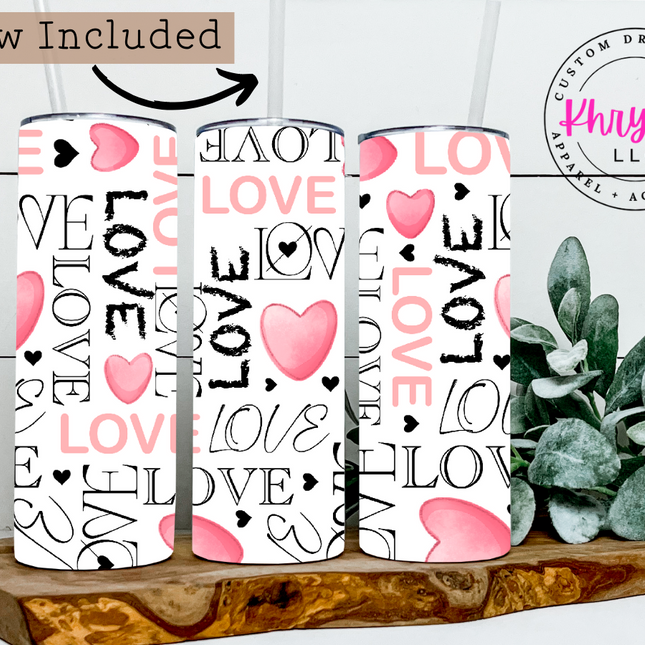 Love Graffiti 20oz Tumbler with Straw