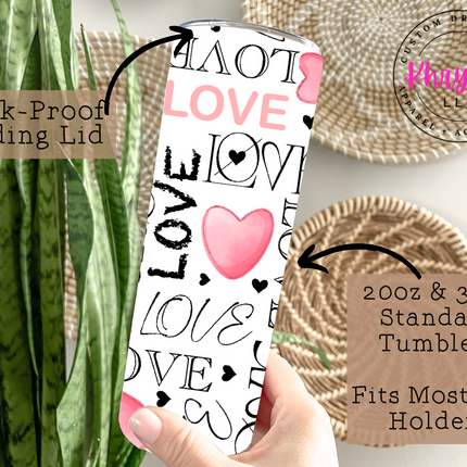 Love Graffiti 20oz Tumbler with Straw