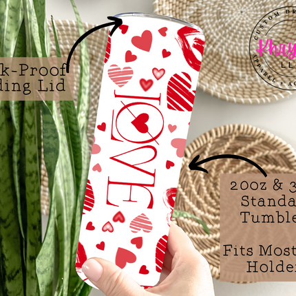Valentine's Day Love's Artistry 20oz/30oz Tumbler with Straw