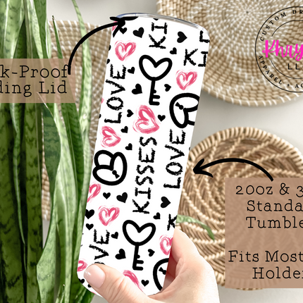 Unlock Love Valentine's Day 20oz Tumbler with Straw