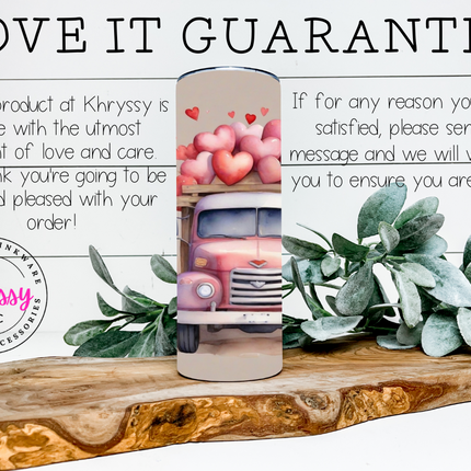 Valentine's Day Love Truck 20oz Tumbler with Straw