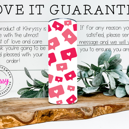 Love Struck 20oz Hearts and Likes Valentine's Day Tumbler with Straw