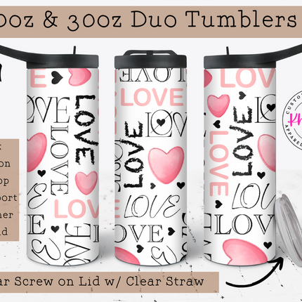 Love Graffiti 20oz Tumbler with Straw