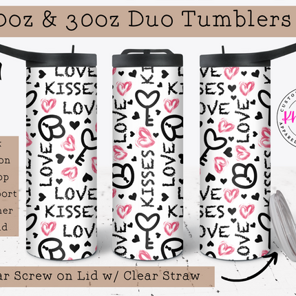 Unlock Love Valentine's Day 20oz Tumbler with Straw