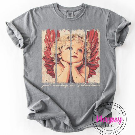 Vintage Valentine Angel | Just Waiting for Valentine | Romantic Graphic Apparel