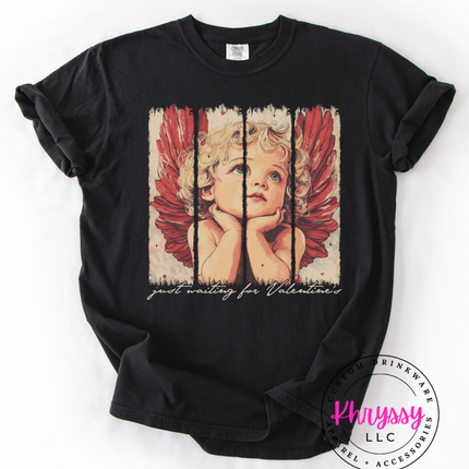 Vintage Valentine Angel | Just Waiting for Valentine | Romantic Graphic Apparel