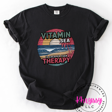 Vitamin Sea Graphic T-Shirt – Summer Beach Vacation & Ocean Lover Oversized Tee