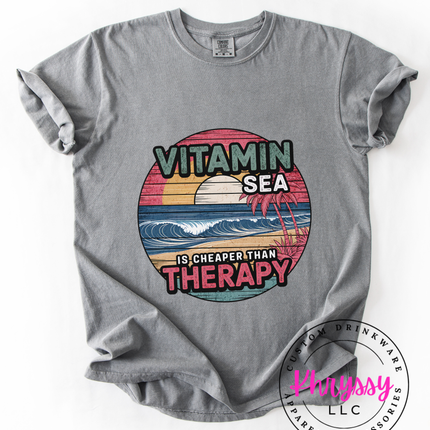 Vitamin Sea Graphic T-Shirt – Summer Beach Vacation & Ocean Lover Oversized Tee