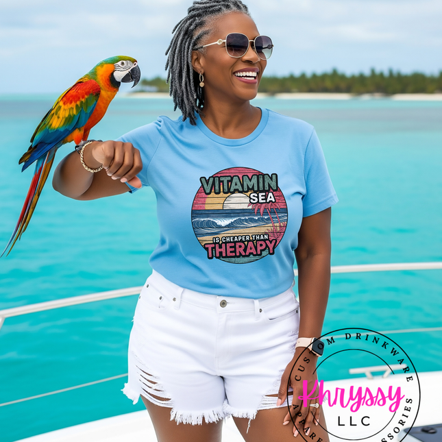 Vitamin Sea Graphic T-Shirt – Summer Beach Vacation & Ocean Lover Oversized Tee