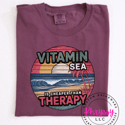 Vitamin Sea Graphic T-Shirt – Summer Beach Vacation & Ocean Lover Oversized Tee