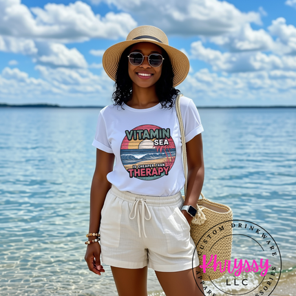 Vitamin Sea Graphic T-Shirt – Summer Beach Vacation & Ocean Lover Oversized Tee